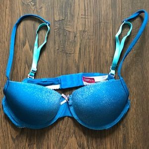 Cosmopolitan push up underwire blue bra size 36A